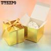 40pcs Small Golden Gift Boxes with Ribbon Favor Boxes Paper Gift Boxes Candy Box Candy Treat Boxes Square Fold Paper Box for Wedding Bridal Shower