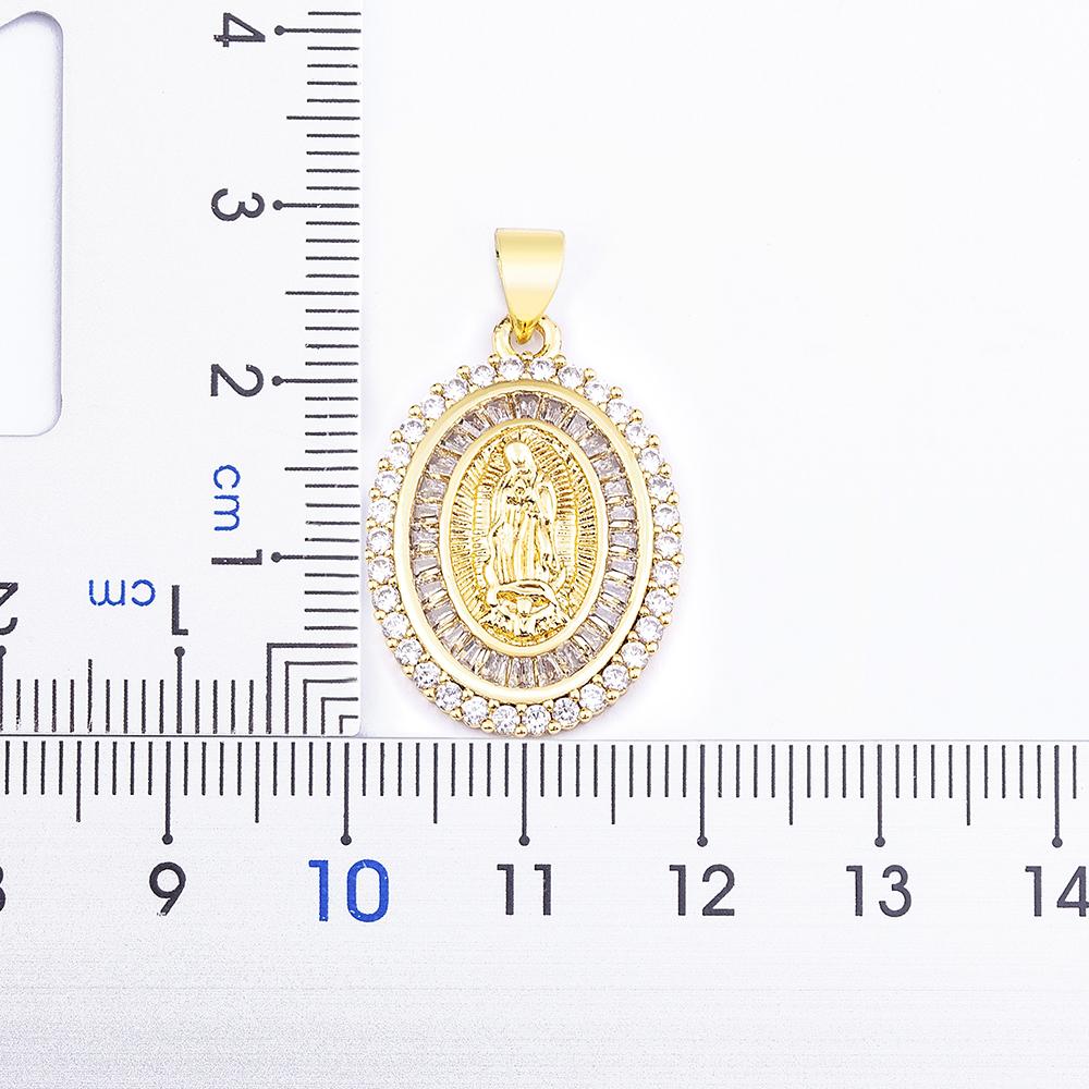 Прибытие Полный Циркон Роскошный Позолоченный Длинная Цепочка Подвеска Ожерелье Дева Мария Для Женщин Мужчин Шарм Католические Украшения