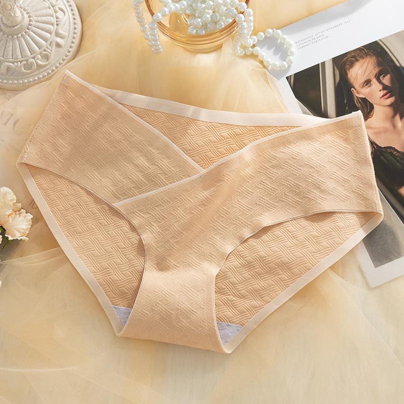 Женские трусы из модала с бахромой, жаккардовые трусы для беременных, бесшовные бактериостатические трусики для беременных с промежностью