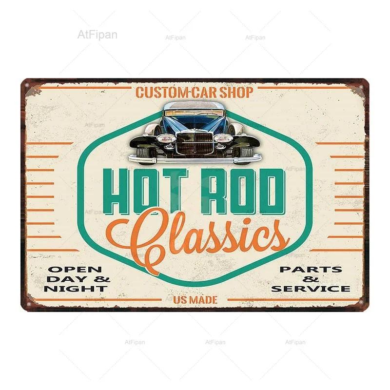 Vintage Motorcycle Garage Metal Plate Classic Tire Poster Shabby Chic Wall Art Decor xCM Metal Painting for Home Retro Cuadr