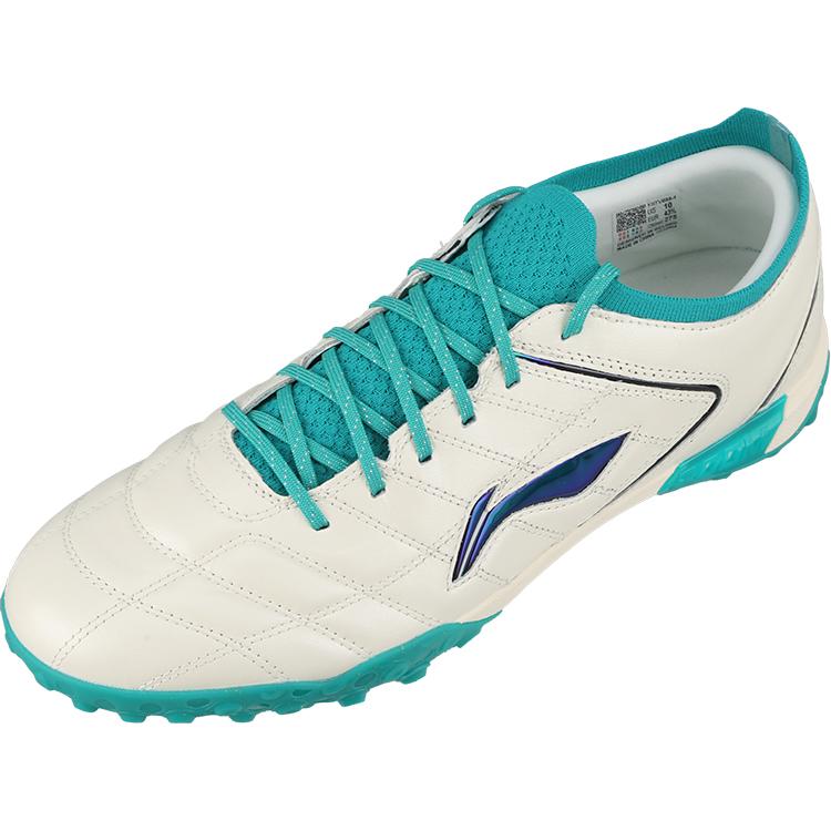Li Ning TF Искусственная трава Нескользящие Прочные Футбольные бутсы Унисекс Футбольные бутсы Бело-зеленые YSTV035-1