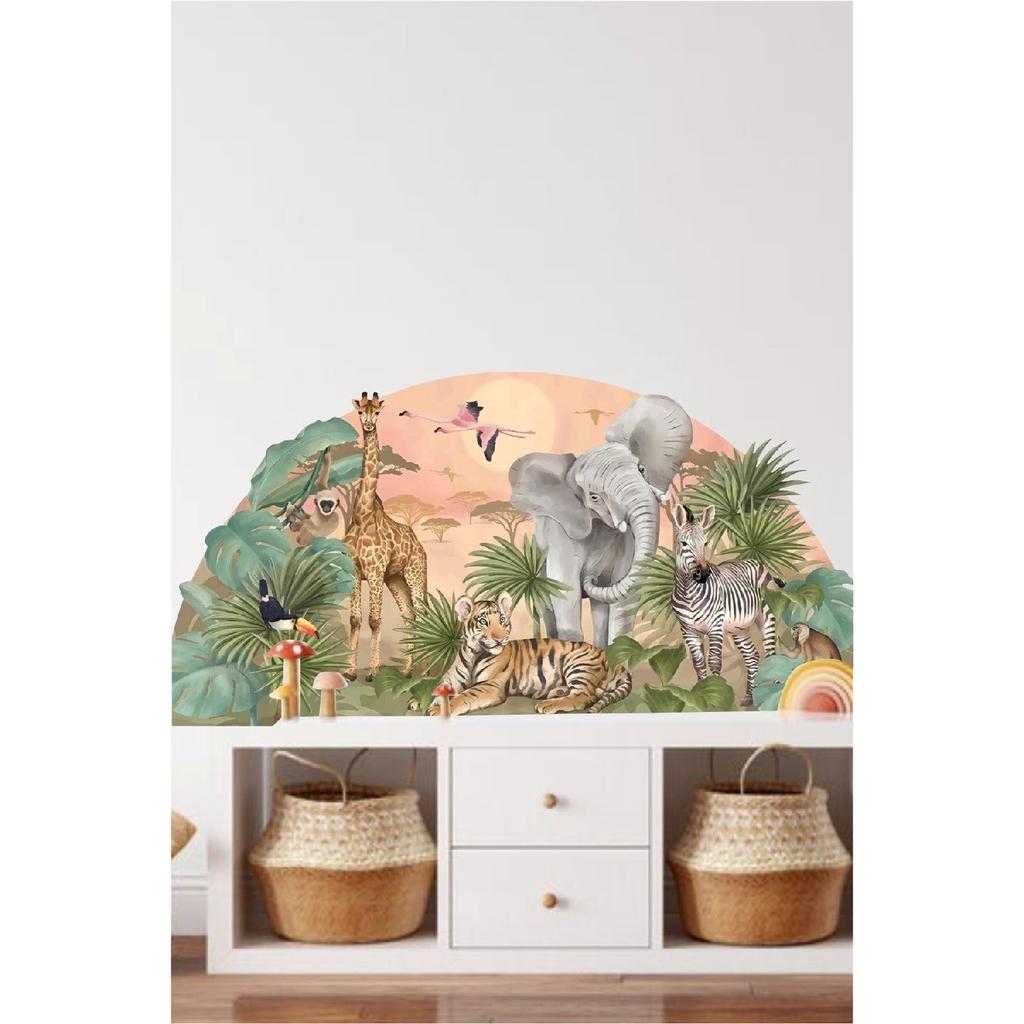 Наклейка на стену в богемном стиле сафари для детской комнаты