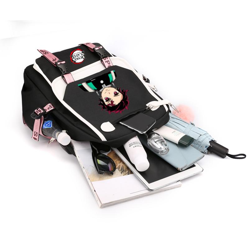 Рюкзак в стиле аниме «Убийца демонов» Nezuko Kawaii, школьная сумка с героями мультфильмов для взрослых, большая вместимость, манга для путешествий, ежедневные сумки для книг для девочек