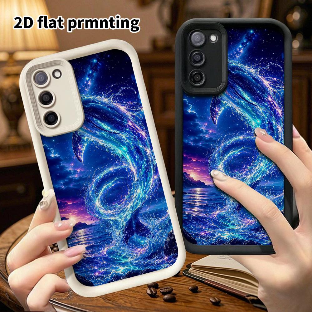 Чехол для телефона: 2D Плоский Защитный Чехол-Слой для Samsung Galaxy A34 A35 M05 M06 S20 S22 S21 FE Plus 5G, Дельфин Энергии, Рождественский и Хэллоуинский Подарок