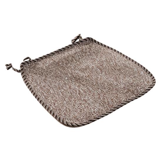 Decorative Seat Mat for Rattan Chairs Cotton Linen Chair Pad with Ties, Striped Plaid Comfortable Pads Patio Lace Trim, Breathable Dining Office Soft