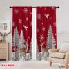 2pcs,2D plane printing Print Curtains Reindeer and Snow Durable 100% Polyester Fabric (without rod) All Seasons Use for Bedroom,