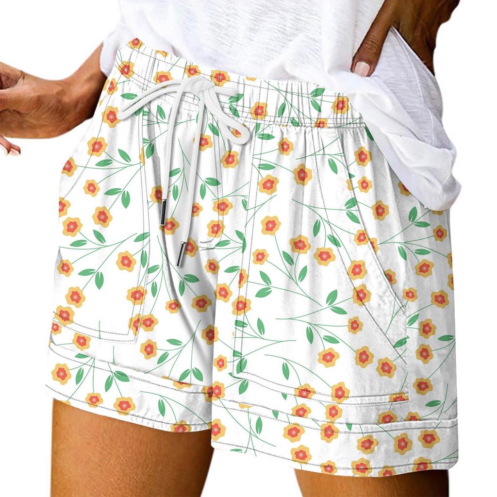 Женские повседневные летние эластичные пляжные шорты с принтом повседневные шорты