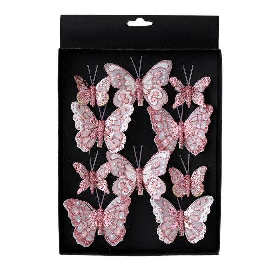 Christmas Butterfly Party Supplies 1 Set Glitter Ornament, Double Layer Sequins Multi Tree Decor Hanging for Tree, Festive Holiday Home Decoration DIY