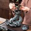 1 Set of Rotating Teapot, Ceramic Kiln Turns Into Phoenix and Auspicious Teapot Set, Semi-Automatic Tea Set, Lazy Kung