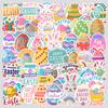50 Easter Bunny Doodle Stickers Creative Holiday Stickers Water Cup Computer Waterproof Decorative Stickers