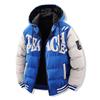 Мужская модная хлопковая куртка с цветовыми блоками и отстегивающимся капюшоном - Европейский американский стиль, Двусторонняя