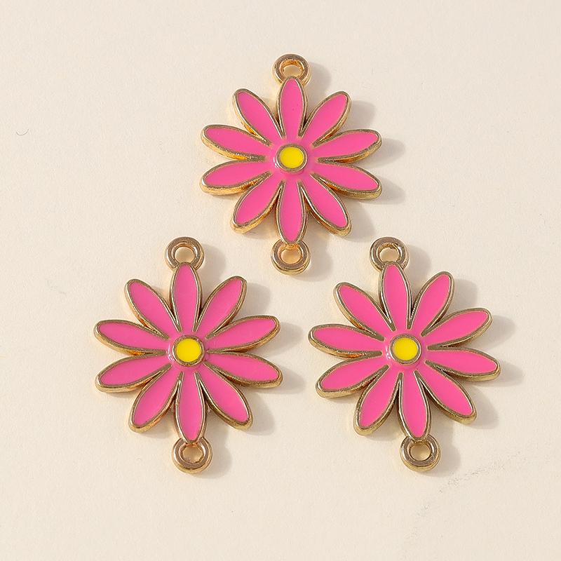 Лесли 10 шт. Красочные подвески в виде цветка ромашки с двумя отверстиями для изготовления ювелирных изделий, браслета, ожерелья, брелока своими руками, кулона