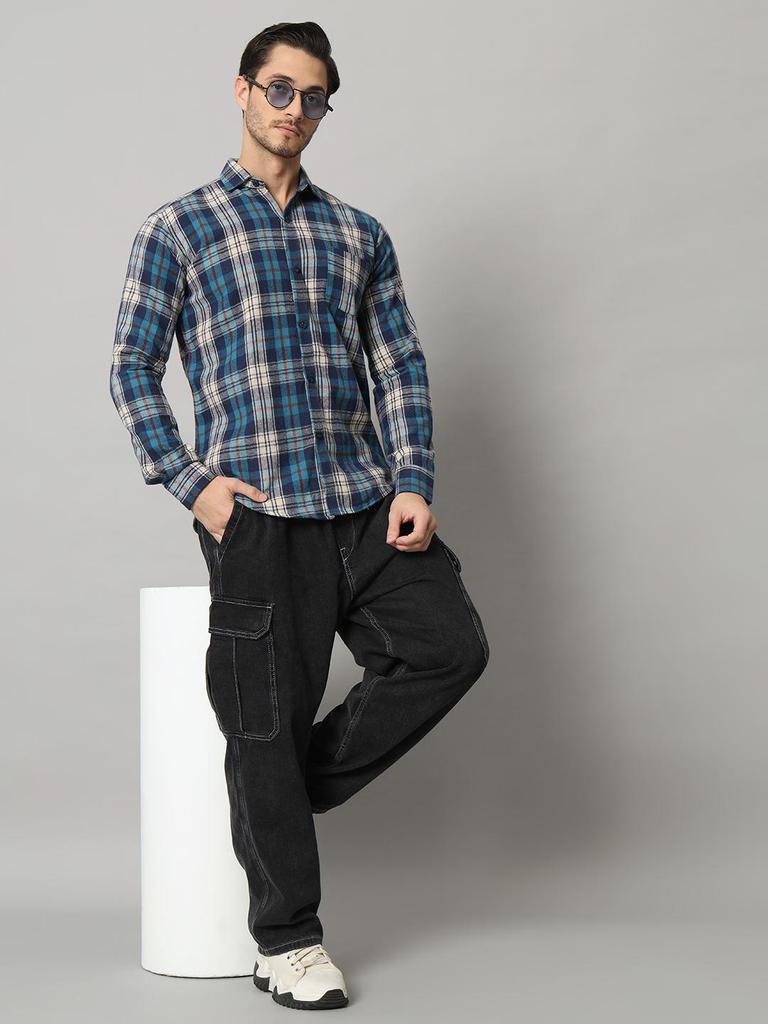 Bigreams Мужская зимняя рубашка в клетку из 100% хлопка, окрашенная в пряжу, фланелевая клетчатая рубашка с узором «елочка» для рубашки с длинным рукавом