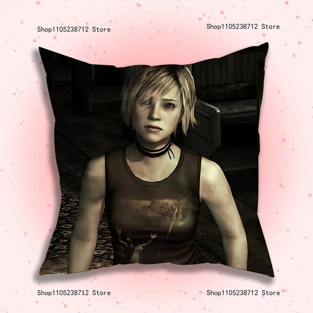 S-Silent Hill 3 Heather Mason Pillow Covers Cartoon Sofa Decorative Home Double-Sided Printing Short Plush Cute Cushion Cover