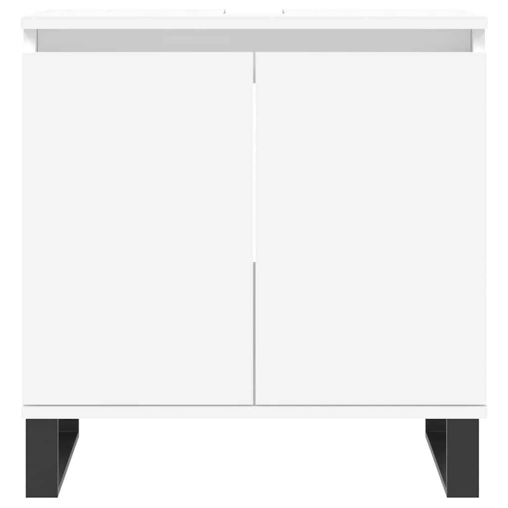 Vidaxl Szafka Łazienkowa, Biała, 58X33X60 Cm, Materiał Drewnopochodny