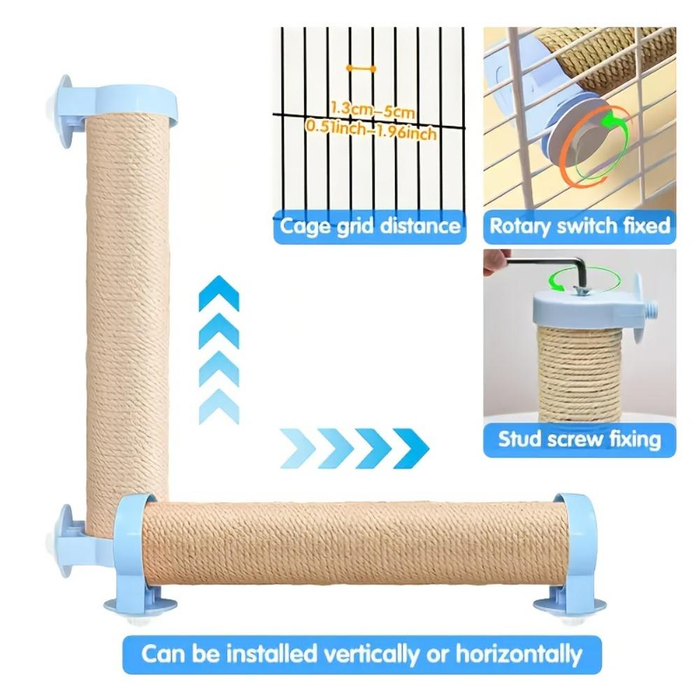 Natural Sisal Rabbit Scratch Post, Adjustable Angle Claw Scratcher, Interactive Climbing Toy for Rabbits Cats