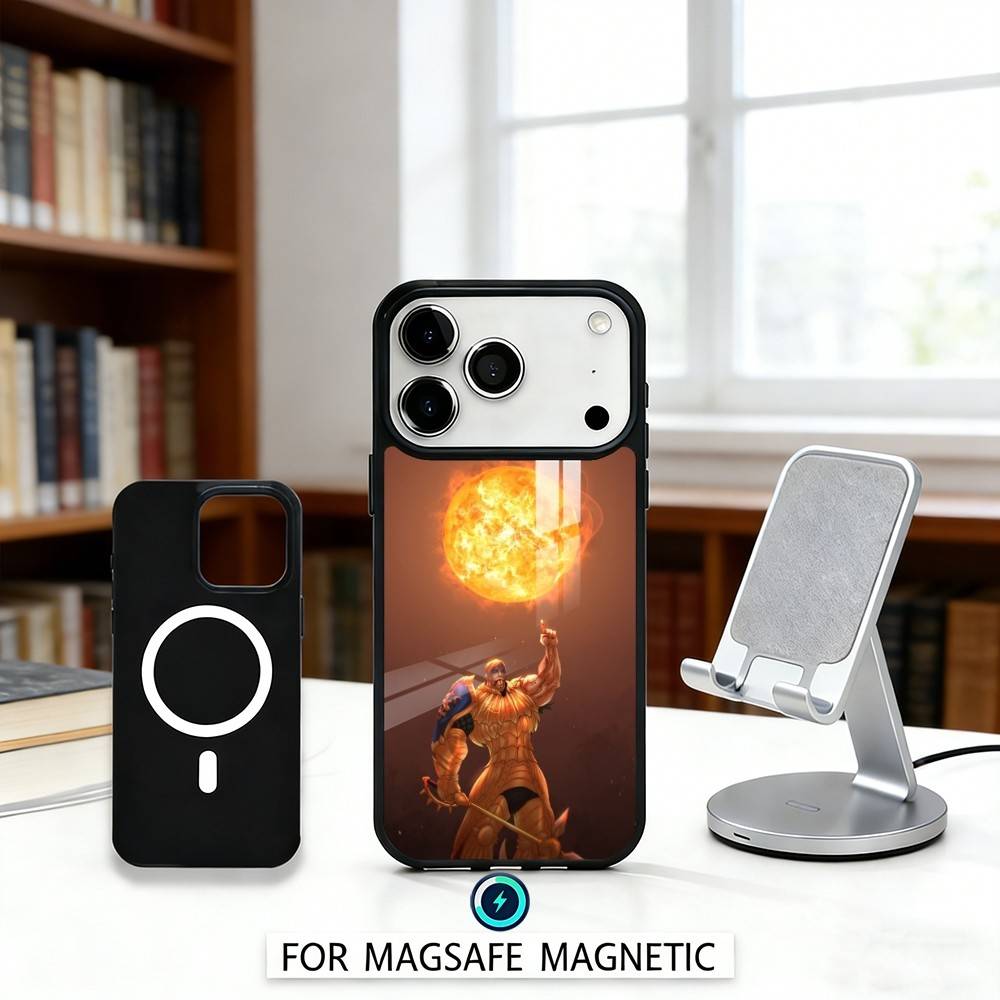 Чехол для телефона E-Escanor S-Sun Мультяшный Магнитный Для iPhone17 16 15 14 13 12 Pro Max Для Magsafe Беспроводная зарядка Обложка