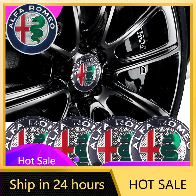 Car Stickers For Alfa Romeo 4pcs/set 56mm Car Wheel Center Hub Caps Stickers Auto Decoration Accessories For Alfa Romeo Giuliett