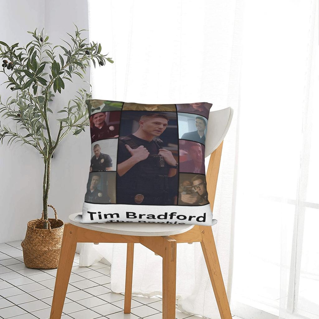 Tim Bradford Pillow Cover  Funny Pillow Case For Living Room Chair Square Cushion Cover Birthday Present