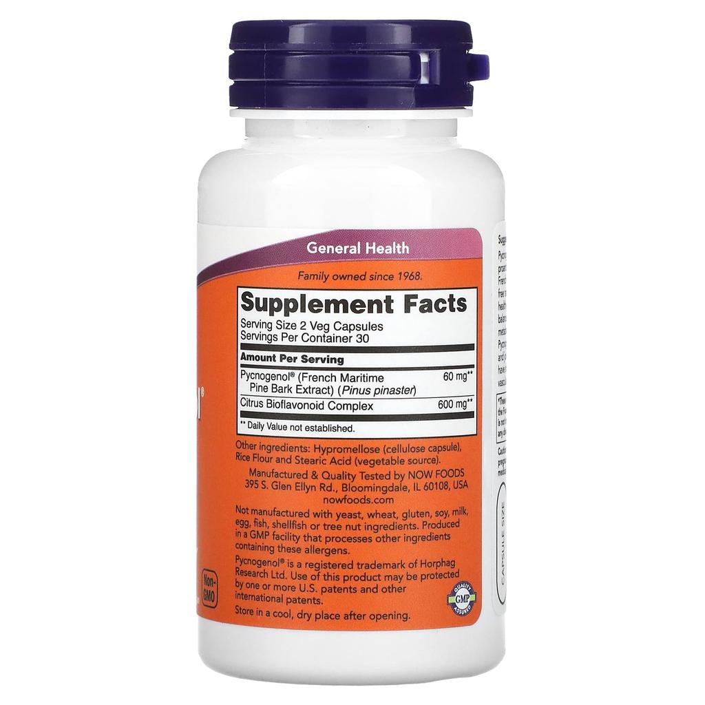 Now Foods Pycnogenol, 30mg, 60 Veggie Capsules