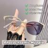 Фотохромные очки для близорукости, анти-синие минус зрячие очки, солнцезащитные очки в металлической оправе