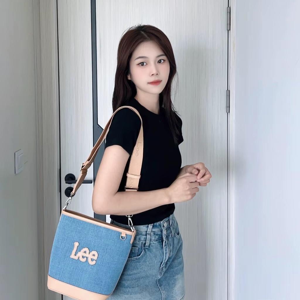 New Lee Fabric+Artificial Leather Crossbody Bucket Bag, Shoulder Bag Regular Women's LE240071M-521