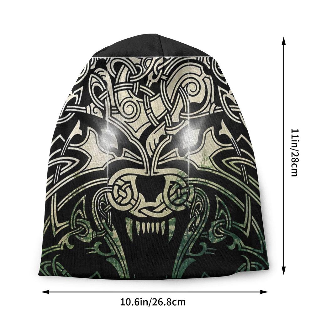 Fenrir Wolf Nature Norse Mythology Viking Washed Warm Bonnet Outdoor Casual Beanies Protection Unisex Women Hats