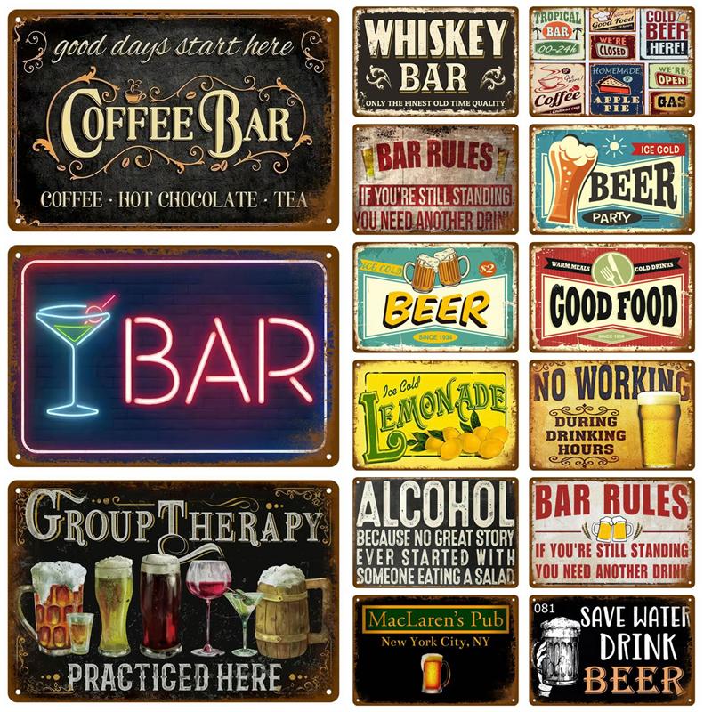 Металлические таблички для спальни Ретро-постеры из металлических пластин Настенная роспись Винтажное украшение комнаты Предметы домашнего декора Жестяные таблички Эстетика для мужчин