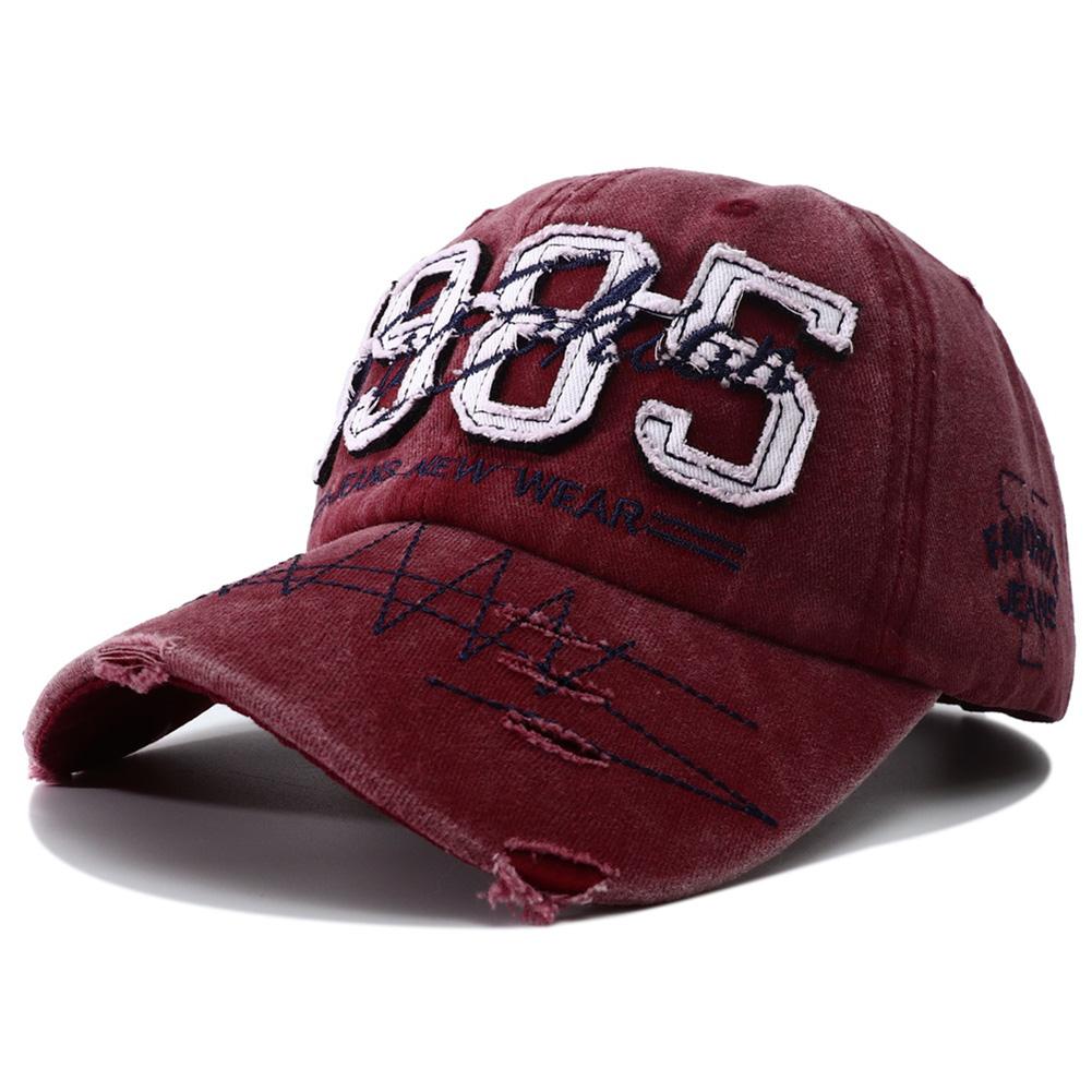 Стритвир Городской Стиль Уличный Надписи Алфавит Хлопок Стирка Кепка Snapback Регулируемая Hop Hip Стежки Вышивка 1985 Мужская Женская Кепка Бейсболка