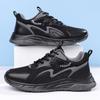 Casual Leather Mens Sneakers Breathable Mesh Shoes Athletic Outdoor Sport Running Shoes Comfortable Walking Training Tennis Shoe