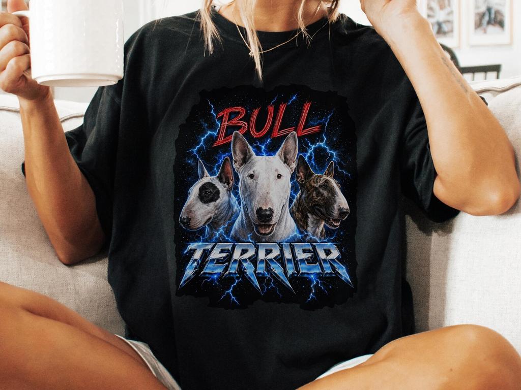 Heavy Metal Bull Terrier Shirt - Angry Brutal Bully Dog Vintage Graphic Tee
