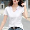 Women's Summer Design Simple Short-sleeved T-shirt V-neck Casual Temperament Tops