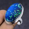 Синий Триплет Опал драгоценный камень 925 Стерлинговое Серебро Ювелирное Кольцо Размер 9