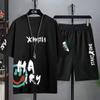 Men's T-shirt Sets Fashion Casual Tee Beach Shorts Suit for Men Summer Harajuku Male Streetwear Sports and Leisure Tops Clothes