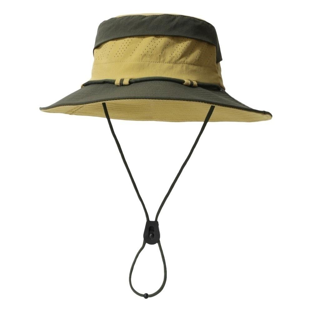 Color Blocking Sun Protection Bucket Hat Big Brim Sun Hat Fashion Sunscreen Fisherman Hat  Girl