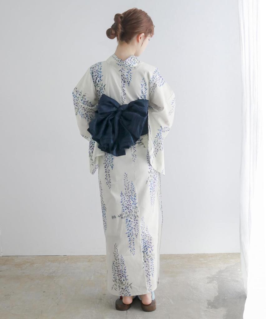 Комплект для смены юката Heiko E Kyoto, один размер [KYOETSU], плетение, неотбеленный, 2 предмета (юката, оби), Женский (2. Шигуре, большинство)