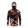 Outdoor sunscreen clothing, ice silk long-sleeved fishing clothing, quick-drying breathable hoodie, face towel, integrated mosquito-proof clothing