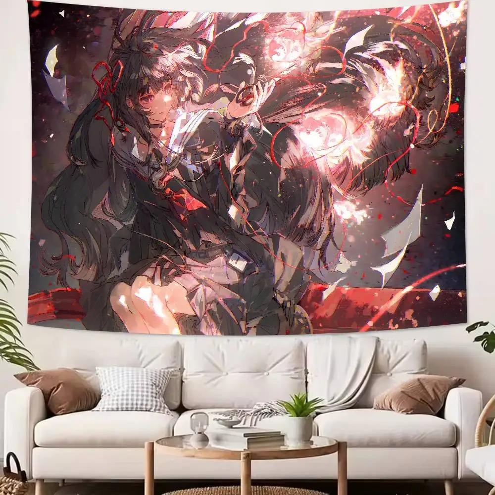 Chisa Wuthering Wave Kawaii Anime Girl Printed Tapestry Wall Hanging Sexy Style Fantasy Background Home Decoration