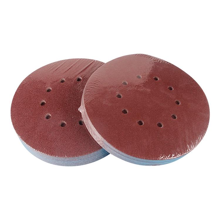 9-inch 10-hole Wall Sanding Sandpaper, 225mm Flocked Putty Gray Polishing Pads