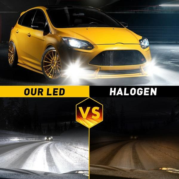 2 шт. 100 Вт 30000LM H4 H7 Canbus LED H8 H9 H11 9005 HB3 Hir2 9012 HB2 9003 Автомобильные светодиодные фары Turbo Противотуманные фары 6000K 12 В диод