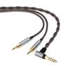 6N Single Crystal Copper Vivabo HD700 Compatible Replacement Recable Headphone Cable [Black 4.4mm 5-pole Balanced]