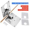 1 Set Stainless Steel Cabinet Door Hinges with Repair Plates and Screws