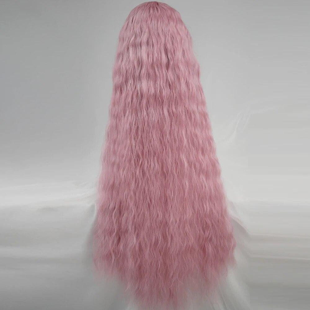 40In синтетический длинный вьющийся парик Белый Розовый Коричневый Оранжевый Лолита Косплей Женский Парик Волос для Ежедневной Вечеринки