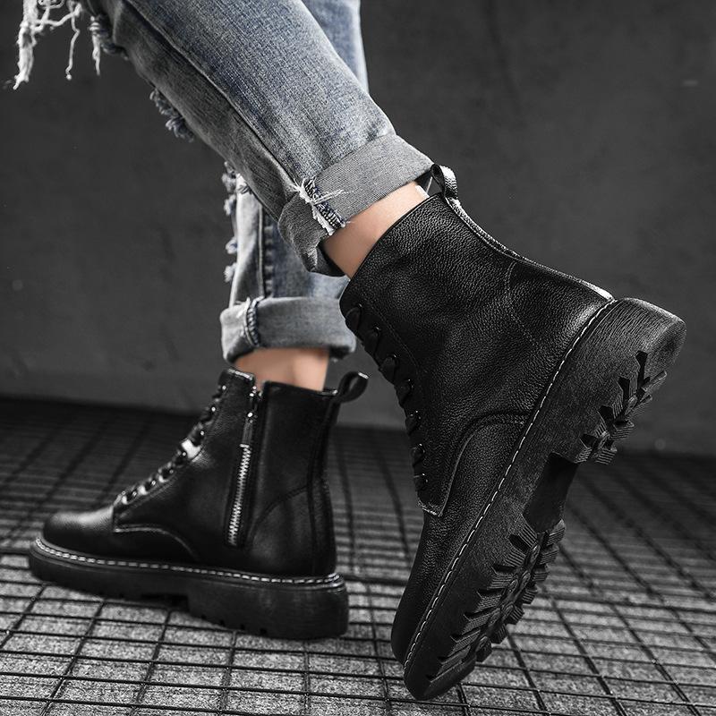 Модные мужские зимние кроссовки повседневные Bota Coturnos Masculino мотоциклетные ботинки мужские теплые водонепроницаемые ботинки туфли на платформе Boots54