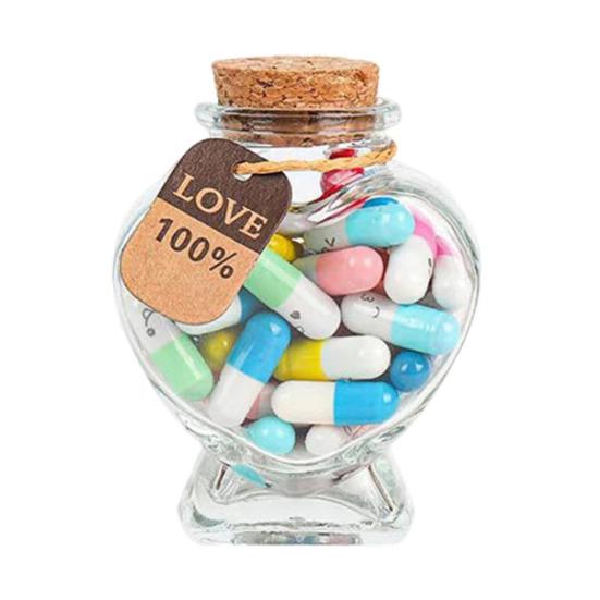 Стеклянная бутылка с капсулами. Капсулы с любовными записками своими руками в бутылке. Набор капсул с секретным посланием. Подарок на день рождения ко Дню святого Валентина.