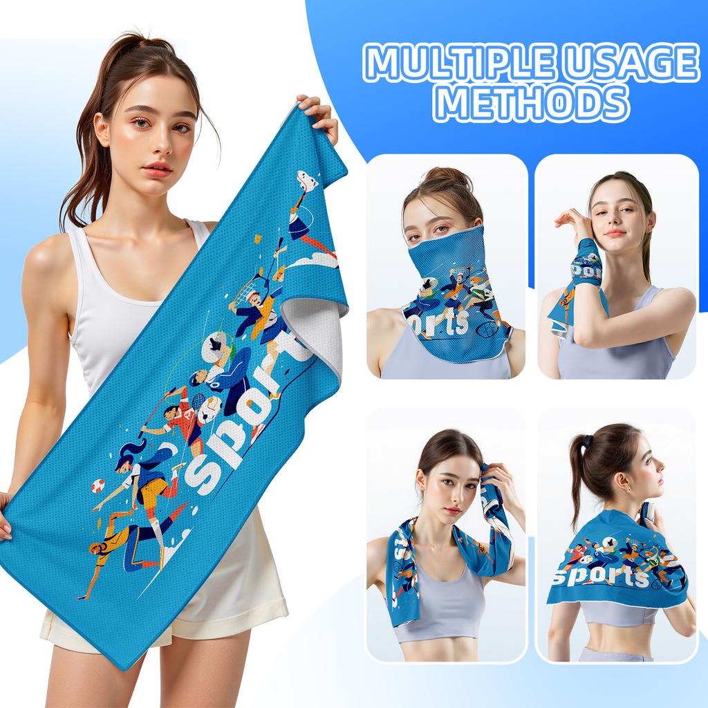 New Cooling Towel For Gym & Sports, Instant Cold Feel Ice Towel, Quick Dry Chilly Towel For Men Women, Workout, Running, Yoga