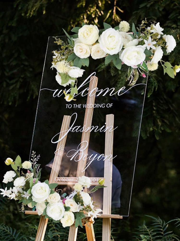 Свадебные цветы Знак приветствия Цветы Поддельные розы Комбинированные шелковые пионы для свадебных украшений Свадебный душ Центральные украшения