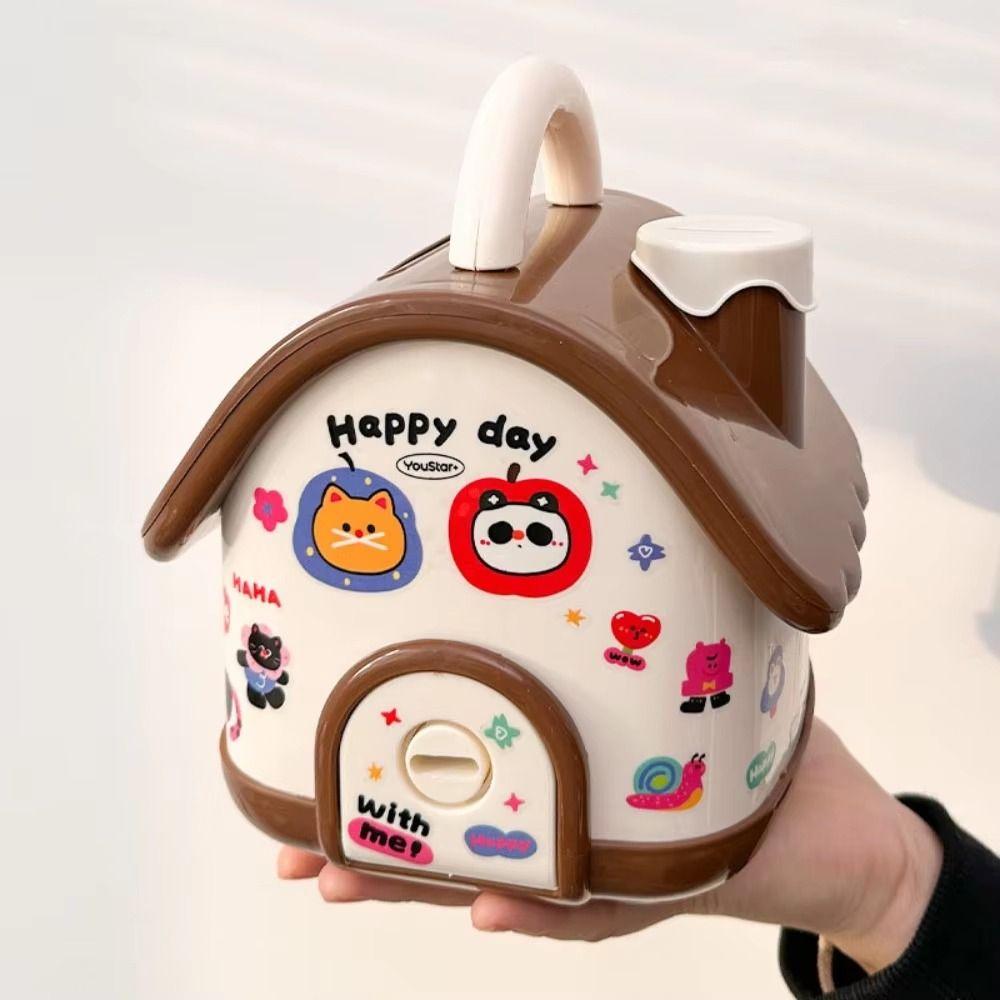 Large Capacity House Piggy Bank With Key Lock Children Money Boxes Creative Toy
