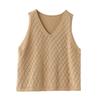 Women's Loose Knitted Vest Retro V-neck Plus Size Hollowed Out Vest Sweater for Women