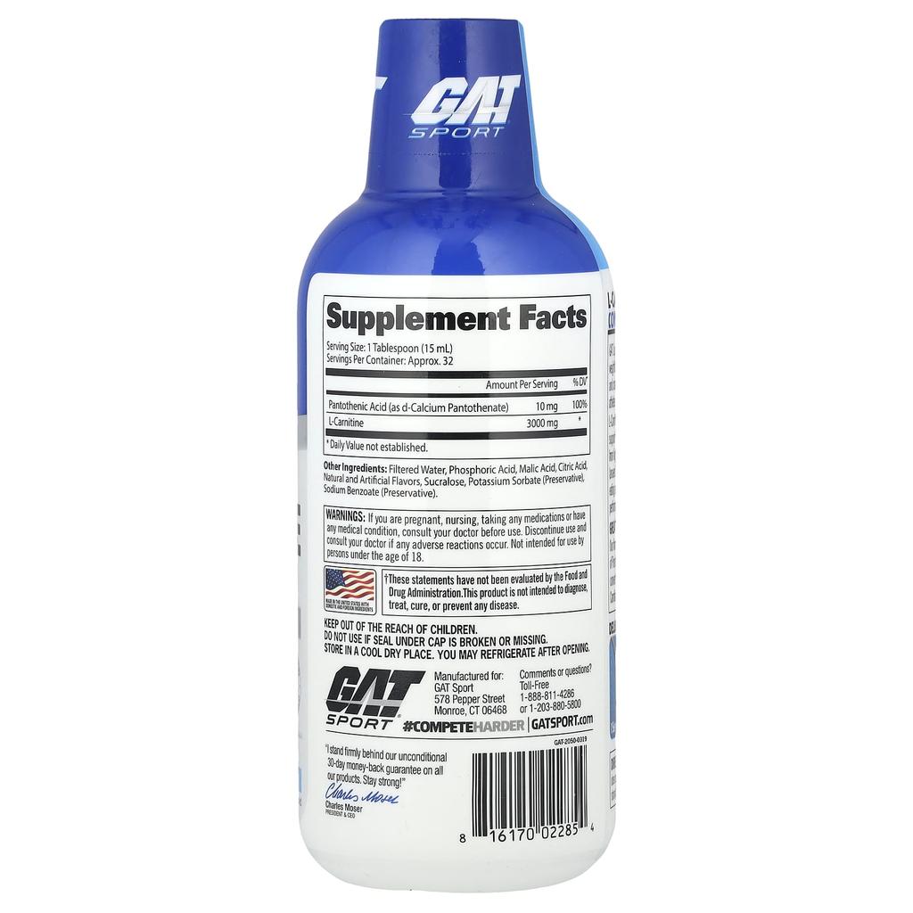 Liquid L-Carnitine, Blue Raspberry, 3000Mg, 473Ml(16Oz)